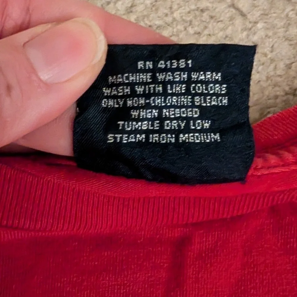 Vintage Polo Ralph Lauren Men's Red Pocket T-Shirt Single‎ Stitch Pony Logo-L